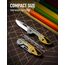 KeyUnity KK05 Kleines Titan-Klappmesser, Mini-Edc Messer mit integriertem Schlüsselloch, Leichtes Schlüsselanhänger Messer für Camping, Wandern und Outdoor(Yuzu)