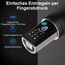 WELOCK ToucA51 Fingerabdruck Passwort Türschloss, Elektronisches Fingerabdruck Pin Code Schloss mit App, Passwort, RFID-Karte und WIFI(WIFIBOX Erforderlich), Geeignet für Türen von 30-70 mm