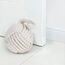 Forecronic Rope Knot Türstopper dekorative nautische handgefertigt mit Griff, beschwert Innenraum Kugelförmig Türstopper Seemannsknoten für Tür und Fenster - Beige (13x13cm, 1.8kg)