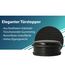 Westcott Türstopper aus Edelstahl Schwarz 4 Stück | Runder Türstopper mit 1,2kg Eigengewicht | Türschonender Gummiring | Extra rutschfeste Unterseite | ⌀ 10cm, Höhe 4cm | E-19002 00