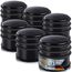 Designer Türstopper aus Edelstahl Gummi Türpuffer Türhalter Stopper 1,2kg (Schwarz 7x6cm, 6 Stück)