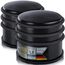 Designer Türstopper aus Edelstahl Gummi Türpuffer Türhalter Stopper 1,2kg (Schwarz 7x6cm, 2 Stück)