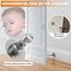 Magnetischer Türstopper 2 Stück, Türstopper aus Edelstahl für die Unterseite der Tür, Wand und Bodenmontage, Ohne Bohren Türschnäpper Türhalter mit Klebebändern | Bohren Sie mit Schrauben, Silber