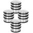 HRB Türstopper Edelstahl hoch massiv 4 Stück - Schwerer Türstopper Boden mit modernen Design, Door Stopper versehen mit Gummiring zum Schutz der Türen (Silber)
