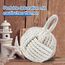 Forecronic Rope Knot Türstopper dekorative nautische handgefertigt mit Griff, beschwert Innenraum Kugelförmig Türstopper Seemannsknoten für Tür und Fenster - Beige (13x13cm, 1.8kg)