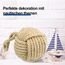 Forecronic Rope Knot Türstopper dekorative nautische handgefertigt mit Griff, Jute beschwert Innenraum Türstopper Seemannsknoten für Tür und Fenster - Kugelförmig (13x13cm, 1.8kg)