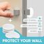 Strongest Wall Door Handle Stopper 12.7 cm Set 3 Pieces of White Rubber Knob