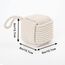 Forecronic Rope Knot Türstopper dekorative nautische handgefertigt mit Griff, beschwert Innenraum quadratische Türstopper Seemannsknoten für Tür und Fenster - Beige (12.7x12.7cm, 2kg)