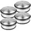 HRB Türstopper 4er Set, Edelstahl massiv - Schwerer Türstopper Boden 1,2 Kg/Stk., Door Stopper im modernen Design versehen mit Gummiring zum Schutz der Türen