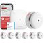 X-Sense Smart Rauchmelder XS01-M mit SBS50 Basisstation, Zertifiziert nach EN 14604, vernetzbare Funkrauchmelder mit WLAN, kompatibel mit der X-Sense Home Security App, weiß, FS61, 6 Stück