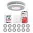 X-Sense Smarter Rauchmelder WLAN mit Sprachausgabe und 17 Standorten, Feuermelder, Rauchmelder vernetzt, 33 mm, Brandmelder mit SBS50 Basisstation, XS0B-MR121, 12 Stück