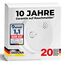 Rauchmelder 20er Set mit 10 Jahre Garantie BSI Zertifiziert nach DIN EN14604 inkl. 9V Batterie Rauchwarnmelder Brandmelder Feuermelder
