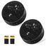 Geevon Wassermelder, 100dB Wassersensor Alarm Flut-Detektor für Keller, Badezimmer, Waschküche, Küchen, Garagen und Dachböden, Wasseralarm (Batterie enthalten) (Schwarz 2 Packungen)