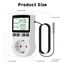 Digitales Thermostat Steckdose 250V mit Temperaturfühler & LCD - Heizung/Kühlung für Gewächshaus, Terrarium, Aquarium, Reptilien (EU-Stecker)