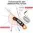 CIRYCASE Fleischthermometer Digital, Sofort Lesen Bratenthermometer Ofenthermometer, Externe Lange Sonde mit 102cm-Edelstahlkabel, Zeigerthermometer, Backofenthermometer für Küche, BBQ, Ofen, Backen