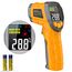 Eventek Infrarot Thermometer, -50°C ~ 600°C Temperaturmessgerät, 0,1-1,0 Einstellbarer Emissionsgrad Laser Thermometer, Farbiger HD-Bildschirm Thermometer für Küche, Pizza, Kühlung, Industrie, Gelb