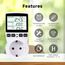 Digitales Thermostat Steckdose 250V mit Temperaturfühler & LCD - Heizung/Kühlung für Gewächshaus, Terrarium, Aquarium, Reptilien (EU-Stecker)