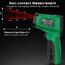 Infrarot-Thermometer, SQECH Temperaturmessgerät -50℃~ 600℃(-58℉~1112℉), mit Einstellbarem Emissionsgrad und Farbiger Hintergrundbeleuchtung, für Kochen, Pizzaofen, Kühlschrank, Industrie(Grün)