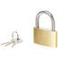 Brüder Mannesmann Vorhängeschloss Messing 50 mm, Zylinderschloss, Sicherheitsschloss, robust und korrosionsbeständig, für Garage, Schuppen und Fahrrad geeignet, inkl. 3 Schlüssel | M 413-50