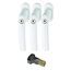 ABUS FG200 W Triples 8er Set Fenstergriff Universell passend durch verstellbarem Vierkantstift/Kindersicherung/weiß