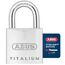 ABUS Vorhängeschloss Titalium 64TI/25 - Schlosskörper aus Spezial-Aluminium - gehärteter Stahlbügel - ABUS-Sicherheitslevel 3 - Silber
