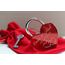 ELUNO Liebesschloss Herzschloss Schloss mit Gravur und Schlüssel I Valentinstags Geschenk für Sie Ihn Hochzeit I incl. Samtbeutel I Motiv Herz 0003 in Rot