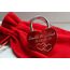 ELUNO Liebesschloss Herzschloss Schloss mit Gravur und Schlüssel I Valentinstags Geschenk für Sie Ihn Hochzeit I incl. Samtbeutel I Motiv Herz 0003 in Rot