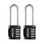 GRIFEMA 2 Pack Zahlenschloss 4 Stellig mit Langer Bügel - Vorhängeschloss Wetterfest Frostsicher, Schloss mit Zahlencode Zinklegierung Robust, Sicher, Schlösser für Spind, Garage, Tor, Schule, Koffer