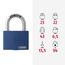 ABUS Vorhängeschloss T65AL/40 myLOCK - individuell beschreibbar - Spindschloss - massiver Aluminium-Schlosskörper - ABUS-Sicherheitslevel 5 - Blau