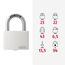 ABUS Vorhängeschloss T65AL/40 myLOCK - individuell beschreibbar - Spindschloss - massiver Aluminium-Schlosskörper - ABUS-Sicherheitslevel 5 - Weiß