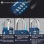 Diyife 2 Stück Combination Lock 4 Stellig Zahlenschloss, Wasserdicht Vorhängeschloss Robust und Sehr Stabil für Gartentore, Garagen, Zäune - 2 Pack Dunkelblau