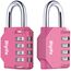 Diyife 2 Pack 4 Stellig Zahlencode Schloss, Vorhängeschloß, Rücksetzbar Zahlenschloss, Wasserdicht Zahlen Schloss für Spind, Garage, Koffer - Rosa