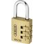 ABUS Zahlenschloss 165/30 - Vorhängeschloss aus Messing - mit individuell einstellbarem Zahlencode - Kofferschloss/Spindschloss - ABUS-Sicherheitslevel 3 (Packung mit 2)