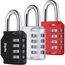 Diyife 3 Stück Zahlenschloss 4-Stelliges Kombination Vorhängeschloss, Kombinationsschloss, Wetterfestes Metall, Plated Steel Combination Lock für Schule, Gym Locker, Hasp, Schwarz Rot Silber