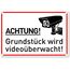 LEEPAT Achtung Videoüberwachung Schild, 30x20cm Aluminium Video Warnschilder, inkl. 4 Bohrlöcher Abgerundete Ecken Hinweisschild, 24 Stunde Videoüberwacht Schilder für Zuhause, Outdoor