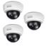 BASI | 3er Set Dome Kamera-Attrappe mit blinkendem LED-Licht | Dummy Kamera | Objektiv Überwachungskamera für den Innen- und geschützten Außenbereich | Wand- Deckenmontage | Weiß | CCTV