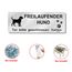 Vorsicht Freilaufender Hund - Achtung Hund Schild, Warnung Aluminium 25x9cm, Selbstklebend Mit Vorgebohrten Löchern, Innen/Außen
