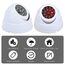 BUYGOO 2 pcs Kamera Attrappe, CCTV Dummy Sicherheits Dome Kameras, Fake überwachungskamera mit Rot Blinkender LED, Überwachungskamera Attrappen, Dummy Kamera Attrappe, für Innen Außenbereich
