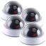 VisorTech Kamera Dummy: 4er-Set Dome-Überwachungskamera-Attrappen, durchsichtiger Kuppel, LED (Attrappe Kamera, Dummy Überwachungskamera außen, Überwachungskameras)