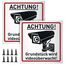 Achtung Videoüberwachung Schild, 2 Stk 15x15 cm Videoüberwachung Privatgrundstück, Videoüberwacht Warnschilder Hinweisschilder Aluminium für Innen Außen Kameraüberwachung