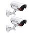 O&W Security 2er Set Überwachungskamera Attrappe Outdoor – Dummy Kamera mit Objektiv & Blink-LED, 360° Decken- oder Wandhalterung (360/120° verstellbar), Abschreckung für Innen & Außen