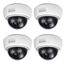 BASI | 4er Set Dome Kamera-Attrappe mit blinkendem LED-Licht | Dummy Kamera | Objektiv Überwachungskamera für den Innen- und geschützten Außenbereich | Wand- Deckenmontage | Weiß | CCTV