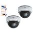 2er set Dome-Kamera-Attrappe weiß mit Blink LED, Batteriebetrieb, inkl. Montagematerial & Sicherheitsaufkleber
