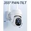 GNCC GK2 WLAN Überwachungskamera Aussen mit KI-Bewegungserkennung, 1080P, 360°-Schwenk-Neige-Funktion, IP65 wasserdicht, Farb-Nachtsicht, Zwei-Wege-Audio, Cloud- & SD-Karten-Speicher