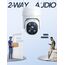 GNCC GK2 WLAN Überwachungskamera Aussen mit KI-Bewegungserkennung, 1080P, 360°-Schwenk-Neige-Funktion, IP65 wasserdicht, Farb-Nachtsicht, Zwei-Wege-Audio, Cloud- & SD-Karten-Speicher
