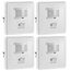 ChiliTec Bewegungsmelder 160° mit Akustiksensor 3-Draht 230V 9m Reichweite Unterputz Wandmontage Sensoren einstellbar LED-geeignet Parallel-Schaltung 4 Stück Weiß