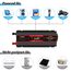 Seamuing 2000W Wechselrichter DC 12V auf AC 230V Spannungswandler 1 AC Steckdose & 2 USB Port Stromwandler mit Alligatorclip Zigarettenanzünder Stecker Power Inverter für Auto KFZ Wohnwagen LKW
