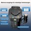 AUCARAUTO 150W Spannungswandler, DC 12V zu 230V AC 5-in-1 Wechselrichter Getränkehalter Konverter mit 10A Zigarettenanzünder Steckdose, 2 USB-C 30W & 1 USB-A 18W Ladeanschlüsse - Schwarz