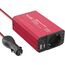 ALLWEI 300W Wechselrichter 12V auf 230V Spannungswandler, Stromwandler mit Typ-C & USB Anschluss, Inverter 12V 220V, Auto Steckdose für Auto, Laden von Handys, Laptops und Anderen Geräten(Rot)