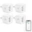 ANTELA WLAN Smart Steckdose 16A Stromverbrauch Messen kompatibel mit Alexa/Google Home, Kinderschutz, Smart Life APP, 2,4GHz, 3680W, 4PCs